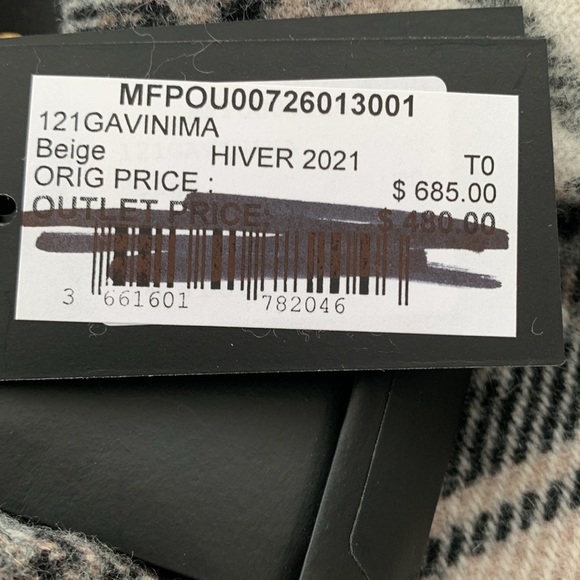 🔥❤️🔥MAJE Gavinima check-print Plaid Wool Blend Shirt Jacket size S🔥❤️🔥 - Picture 13 of 14